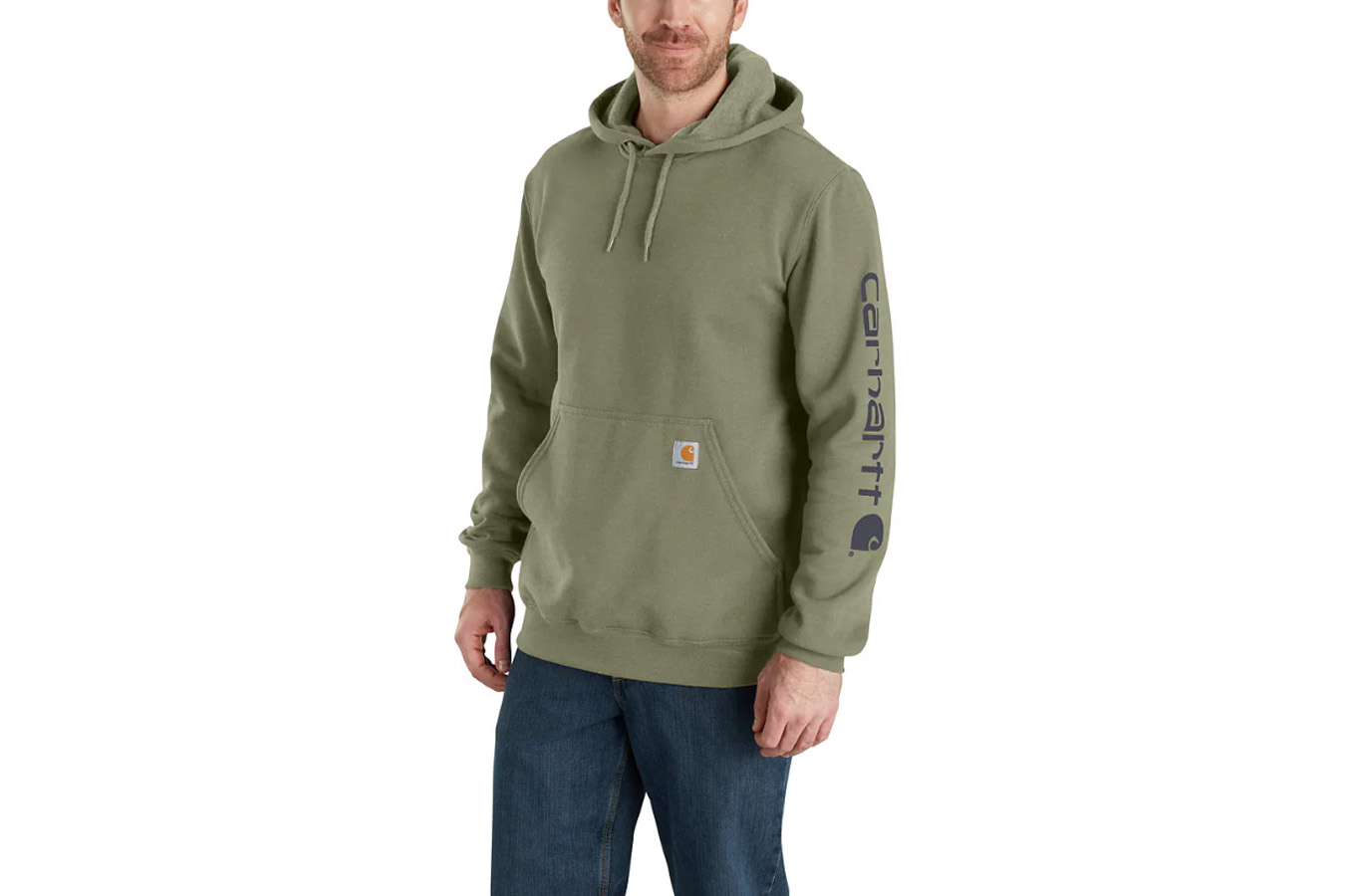 CARHARTT LOOSE FIT MIDWEIGHT HOODED LOGO SWEATSHIRT B/T