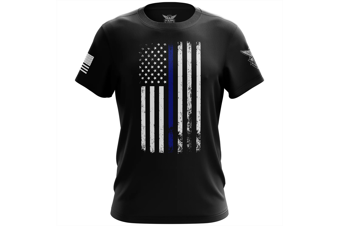 AMERICAN FLAG THIN BLUE LINE SS TEE