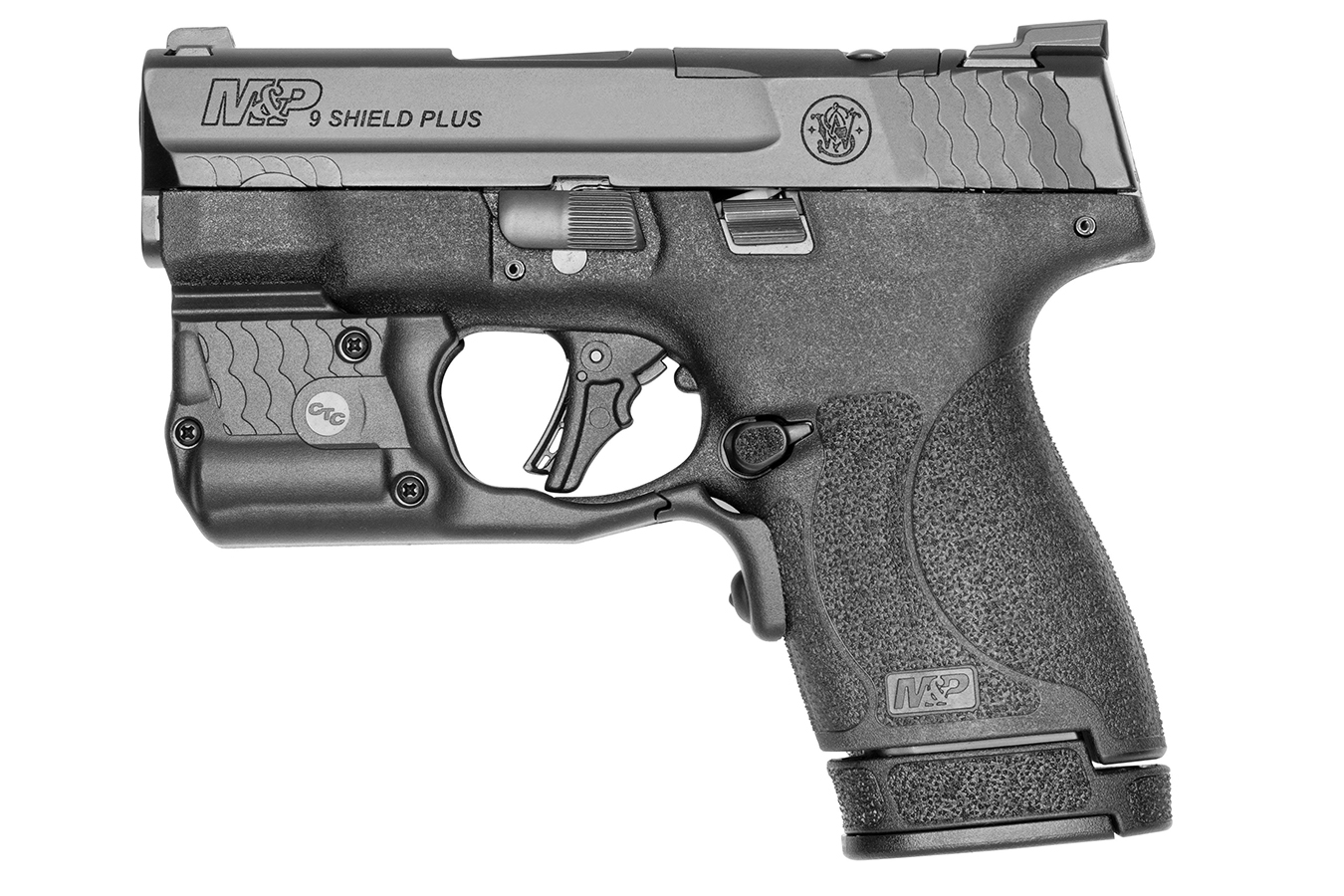 SMITH AND WESSON MP SHIELD PLUS 9MM PISTOL WITH GREEN CT LASERGUARD PRO