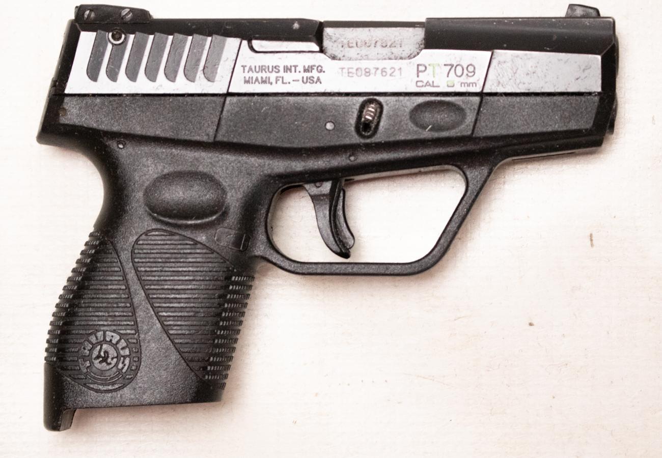 Taurus PT709 Slim 9mm Police Trade-In Semi-Auto Pistol with Manual Safety (Magazine Not Included)