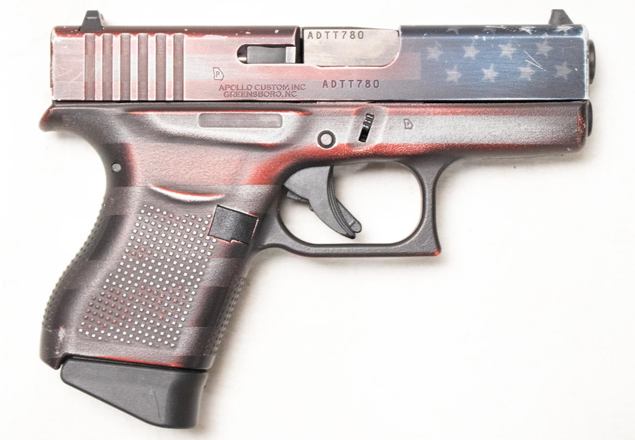 Glock 43 9mm Police Trade-In Semi-Auto Pistol with US Flag Coating