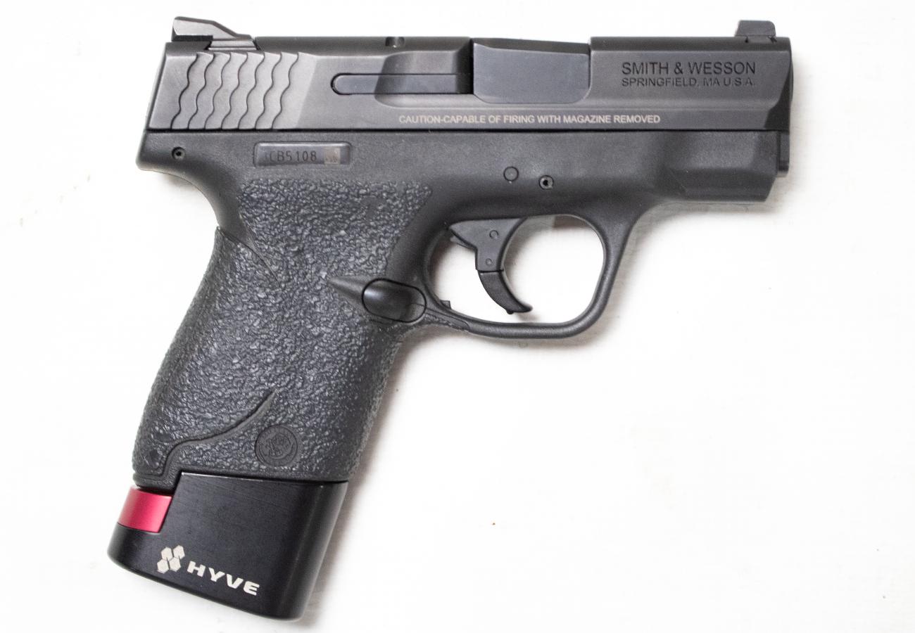 Smith & Wesson M&P9 Shield  9mm Police Trade-In Semi-Auto Pistol with Hyve Magazine Extension