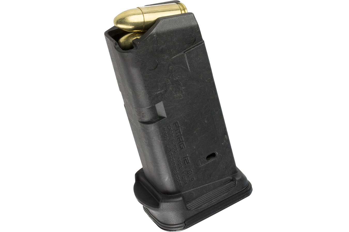 Magpul  PMAG GL9 12rd 9mm Luger Compatible w/Glock 26 Black Polymer