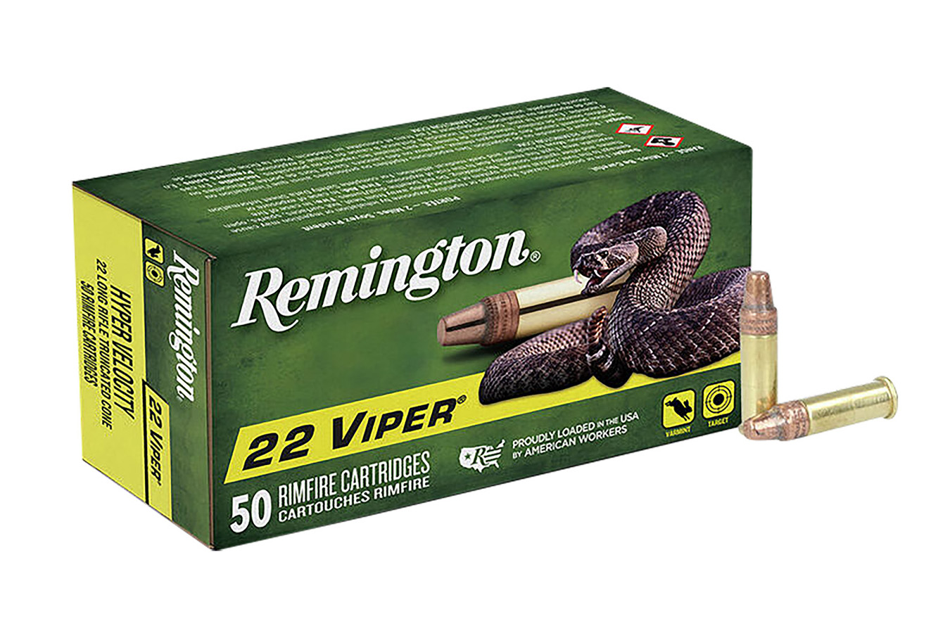 Remington .22 LR Viper Hyper Velocity 36 Grain TCSB Rimfire Cartridges - 50 Rounds