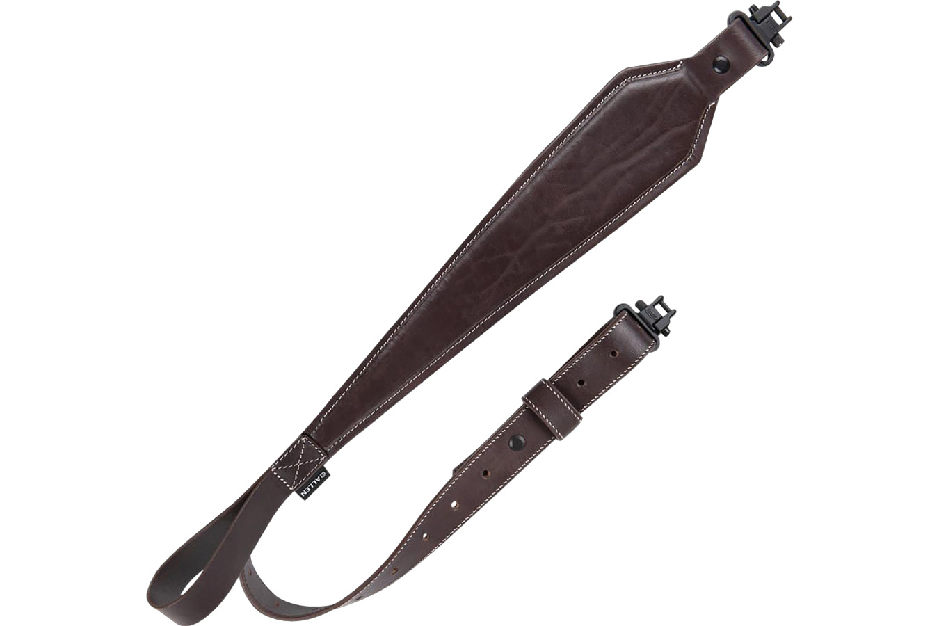 Allen  Plain Dark Leather Rifle Sling w/Heavy Duty Swivels, Dark Mahogany Leather, Adjustable Length 28