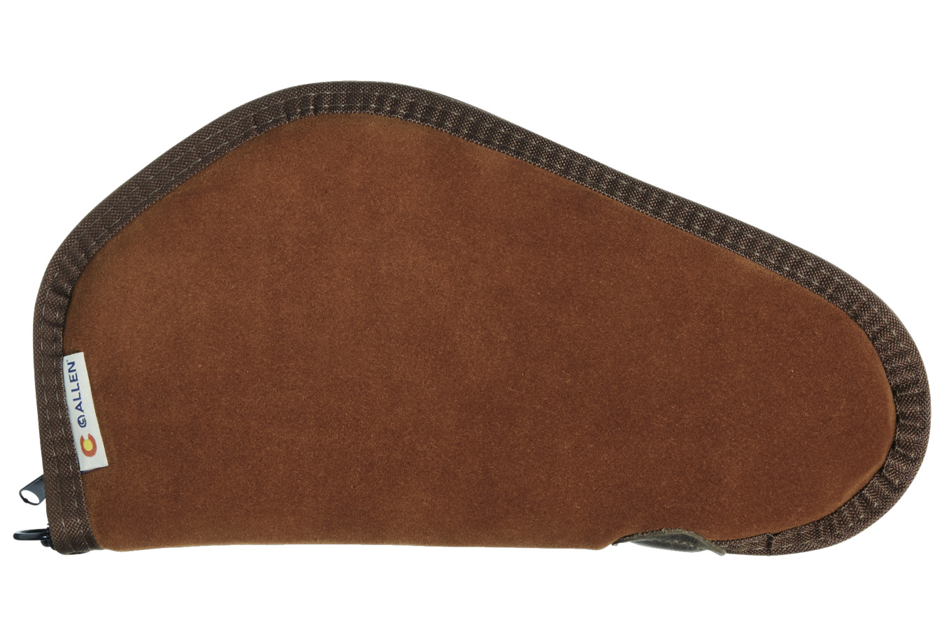 Allen Handgun Case Brown Suede w/Black Trim, Faux Sherpa Lining & Foam Padding, Lockable Zippers 11