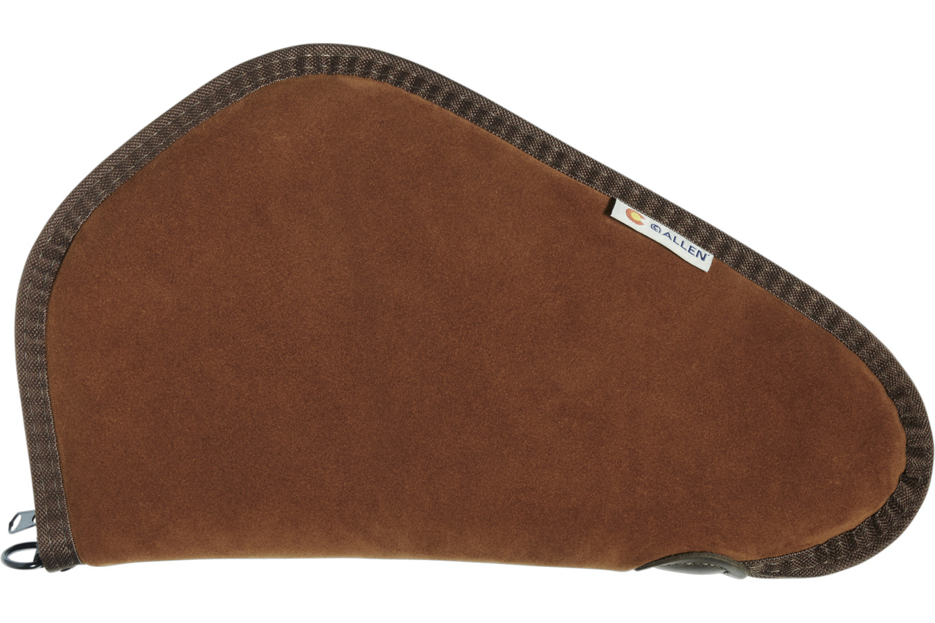 Allen Handgun Case Brown Suede w/Black Trim, Faux Sherpa Lining & Foam Padding, Lockable Zippers 13