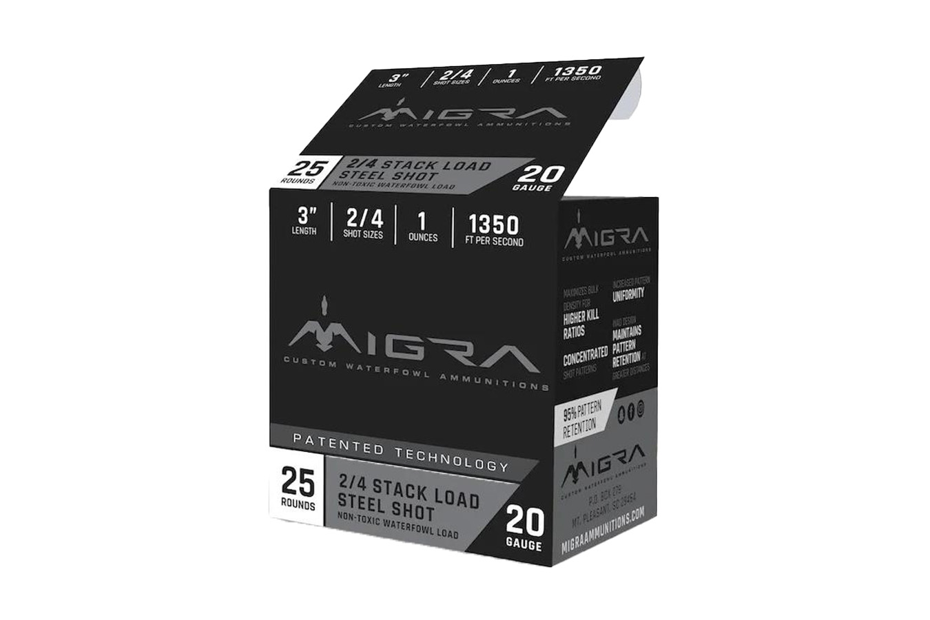 Migra Ammo 20-Gauge 3` Steel Shot 2-4 STAXD Load 25/Box