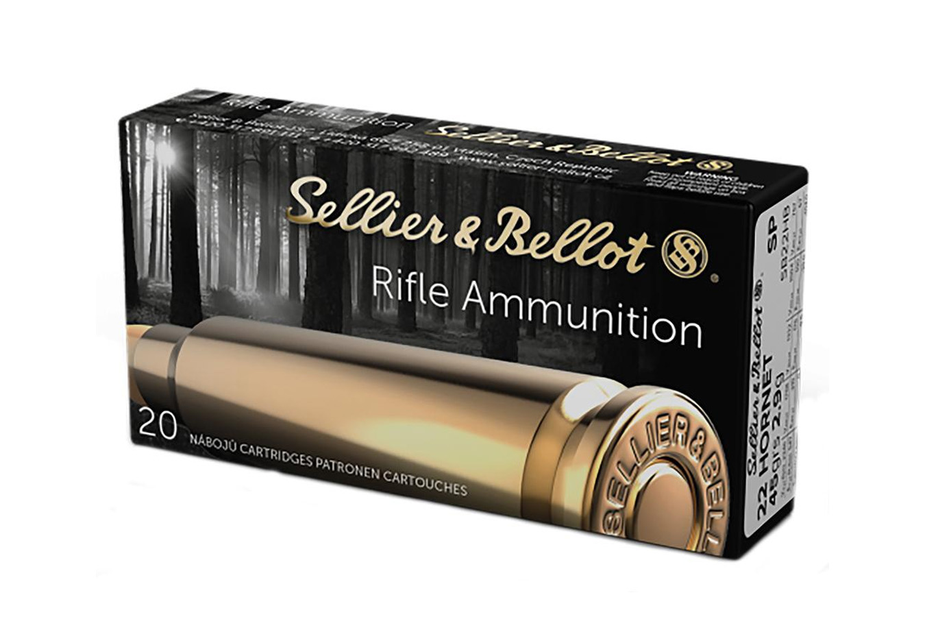 Sellier And Bellot 22 Hornet 45 gr Soft Point Rifle Ammunition 20/BX