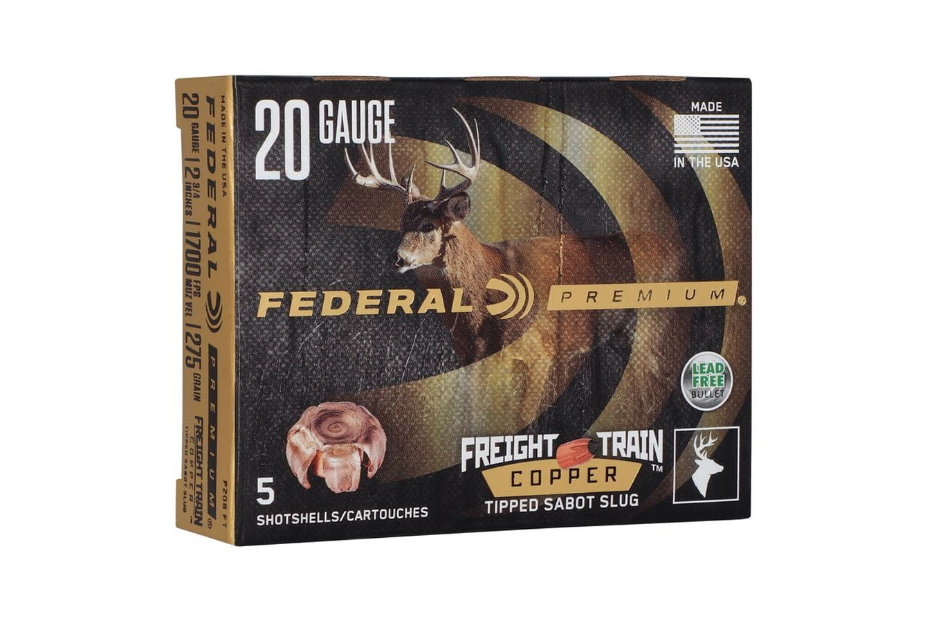 FEDERAL AMMUNITION 20GA 2-3/4`  275GR FREIGHT TRAIN COPPER SABOT SLUG 