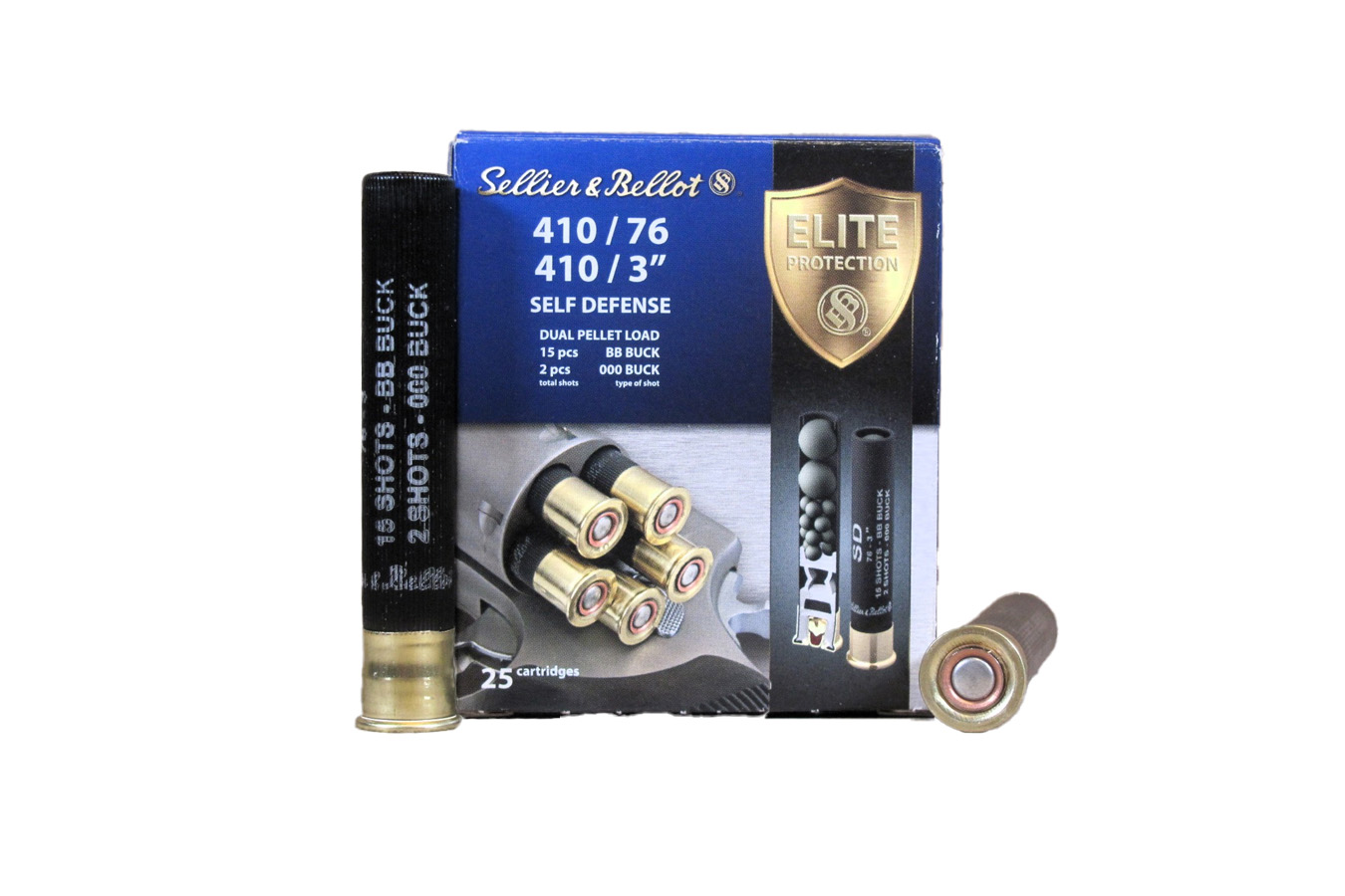 Sellier And Bellot 410 Gauge 3 in 15 & 2 Pellet Self Defense 25/Box