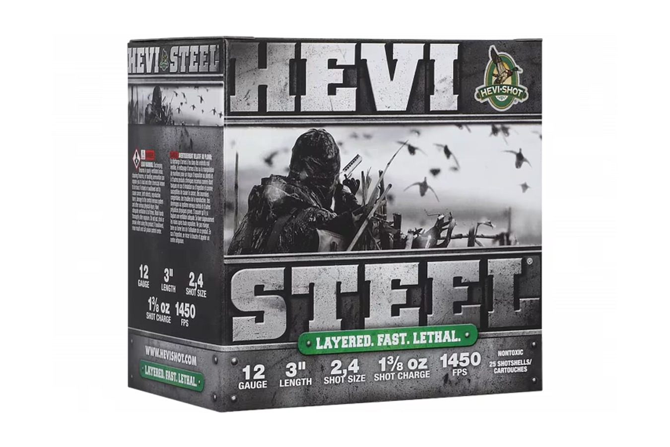 HEVI SHOT HEVI-STEEL 12GA 3IN 1-3/8OZ #2  #4 STACK