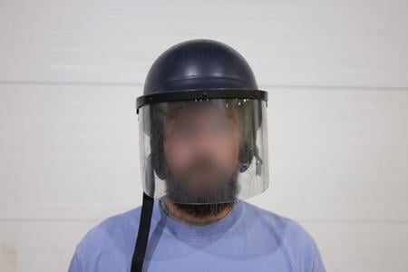 RIOT HELMET WITH FACE SHIELD WITHOUT NECK GUARD TRADE