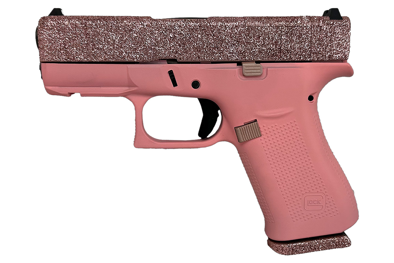 No. 37 Best Selling: GLOCK 43X MOS 9MM 3.41` GMB BARREL GLAMOUR MOCK UP CERAKOTE SLIDE PINK CERAKOTE FRAME