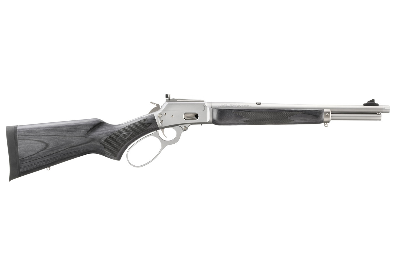 Marlin 1984 Trapper 357 Magnum/38 Special Lever Action Rifle with Stainless Steel Finish and Black Laminate Stock