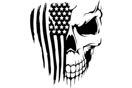 DISTRESSED FLAG SKULL 6X8