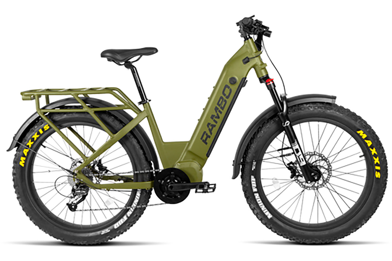 Rambo Bikes Rebel 2.0 OD Green Bafang 1000W Mid Drive Motor Up to 32mph Speed