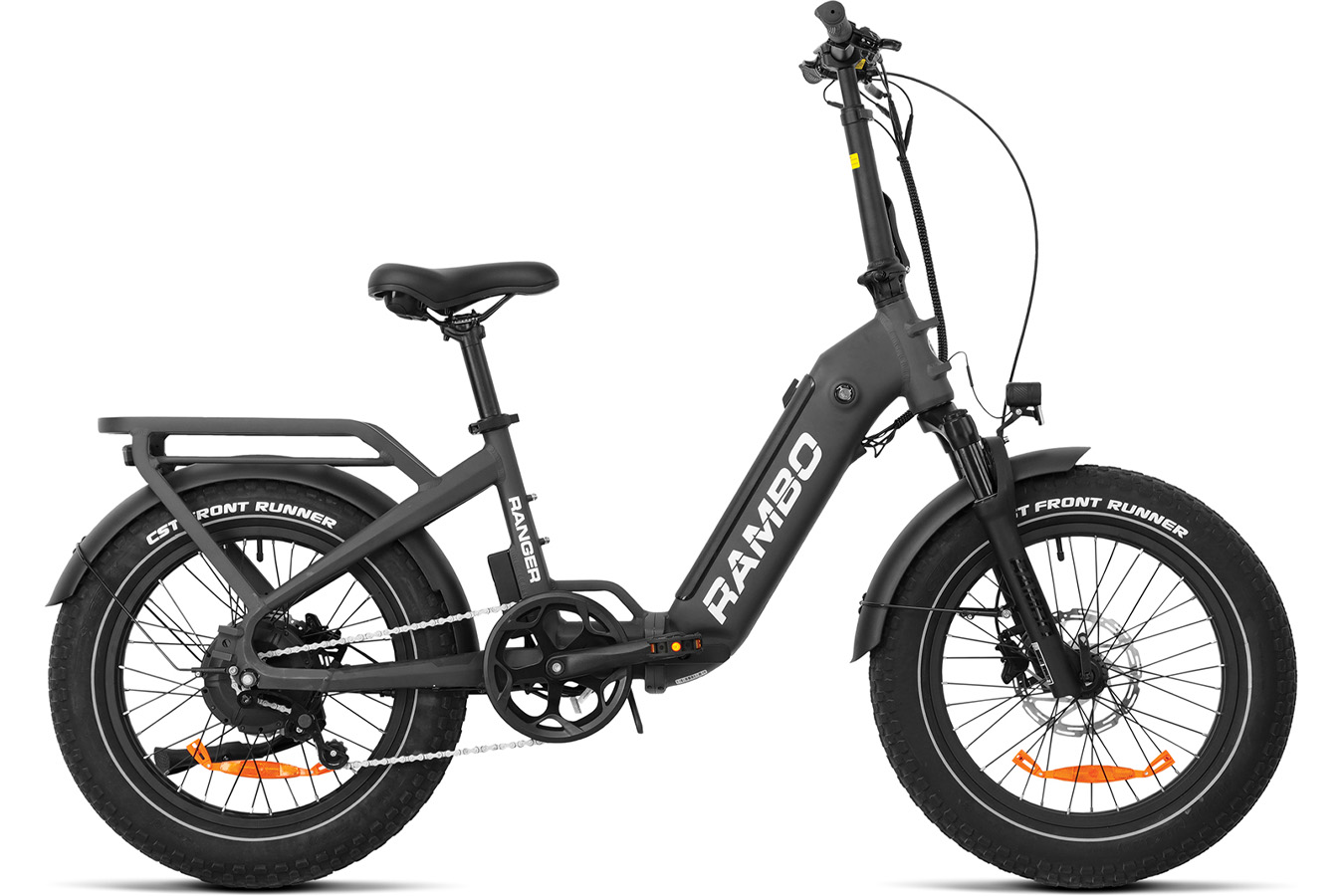 Rambo Bikes Ranger Folding Matte Black 750W Rambo Hub Motor Motor Up to 30MPH Speed