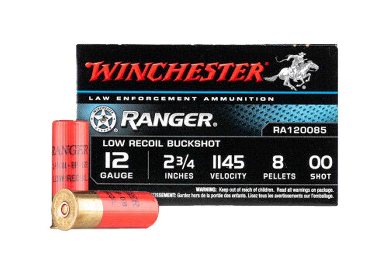 WINCHESTER AMMO 12 GA 2-3/4 IN 8 PELLET RANGER 00 BUCK POLICE TRADE