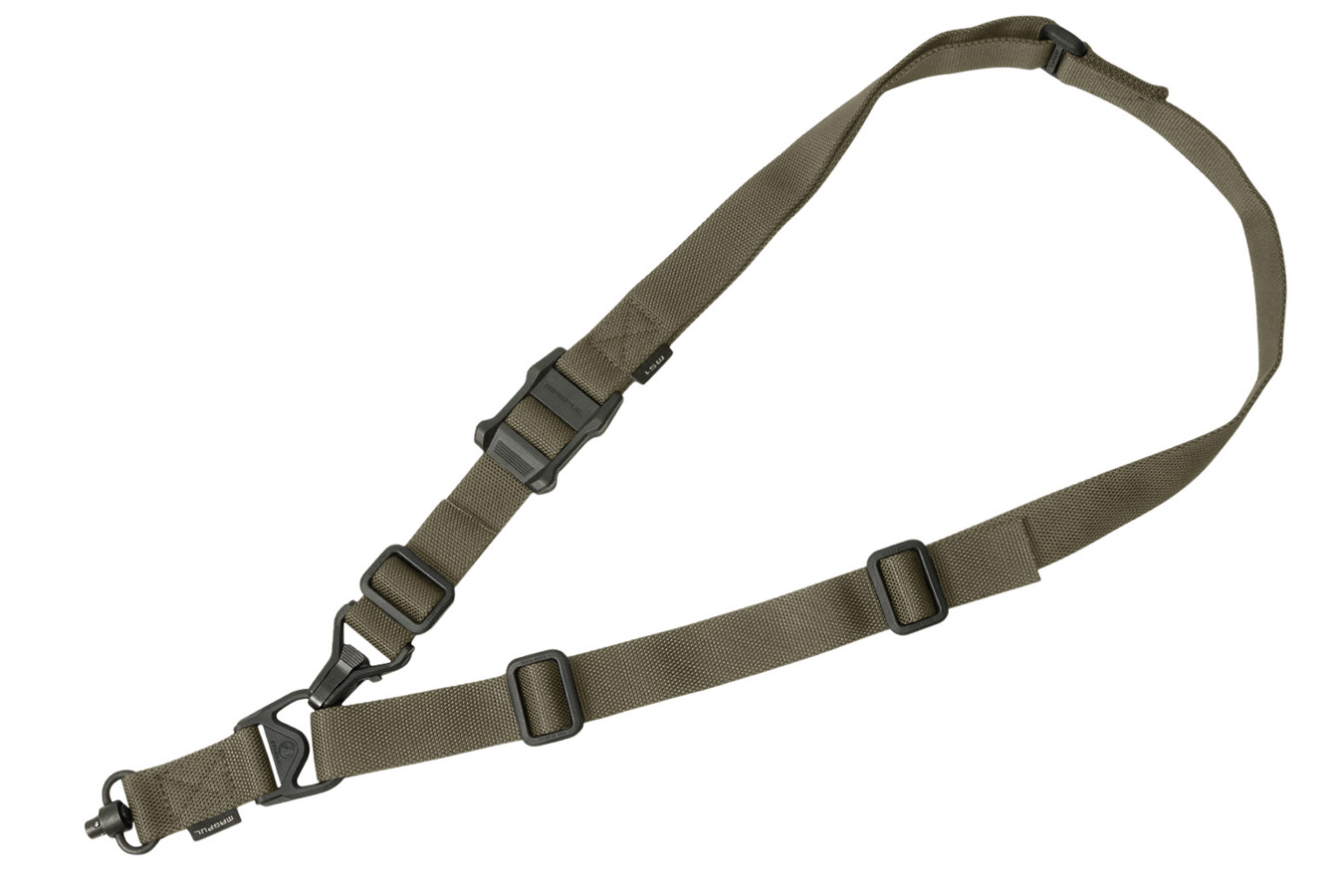 Magpul MS3 Single QD Sling GEN2, Nylon Webbing, Ranger Green Finish, Adjustable One-Two Point Design And QD Swivel 