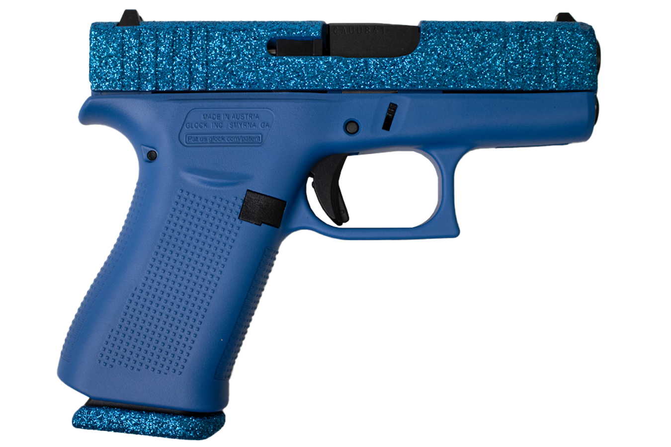 Glock 43x 9mm Pistol with Sapphire Glitter Blue Finish