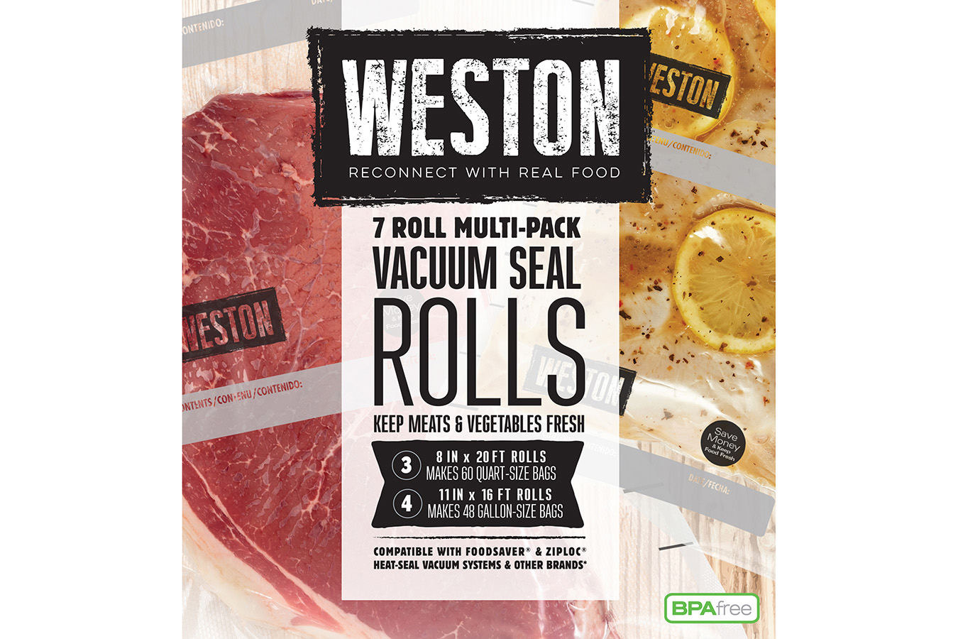 Weston Brand 7 Roll Multi-Pack Vacuum Seal Rolls