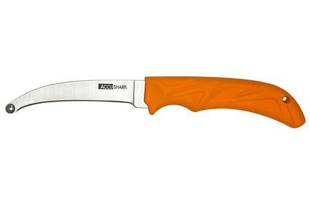 ACCUSHARP/FORTUNEPRODINC AccuZip 4 Inch Fixed Plain Stainless Steel/ Blade Blaze Orange Ergonomic Anti-Slip Rubber Handle - ACCUSHARP/FORTUNEPRODINC