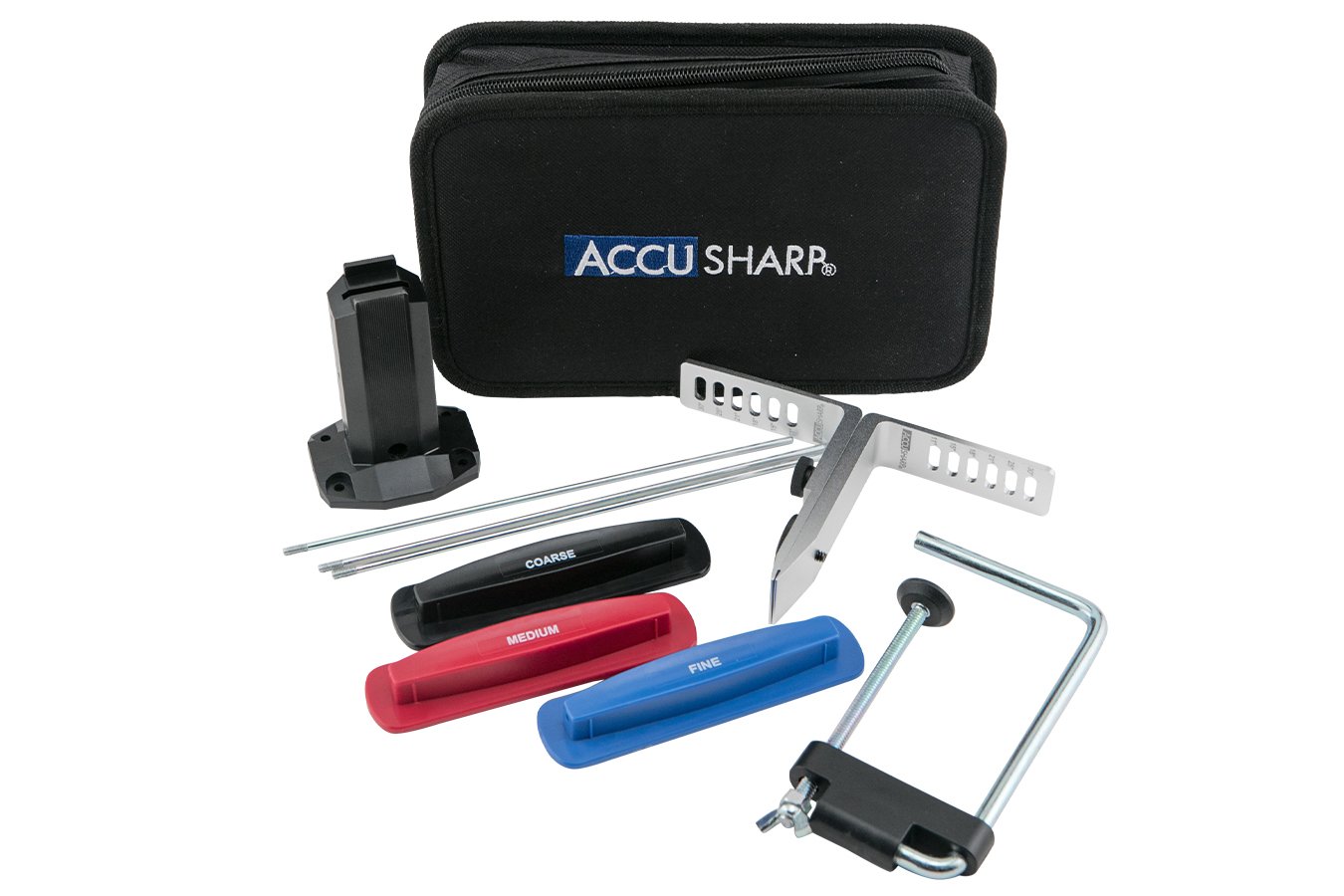 Accusharp/fortuneprodinc 3-Stone Precision Set Coarse/Medium/Fine Diamond, Alumina, Ceramic Sharpener Multi Color