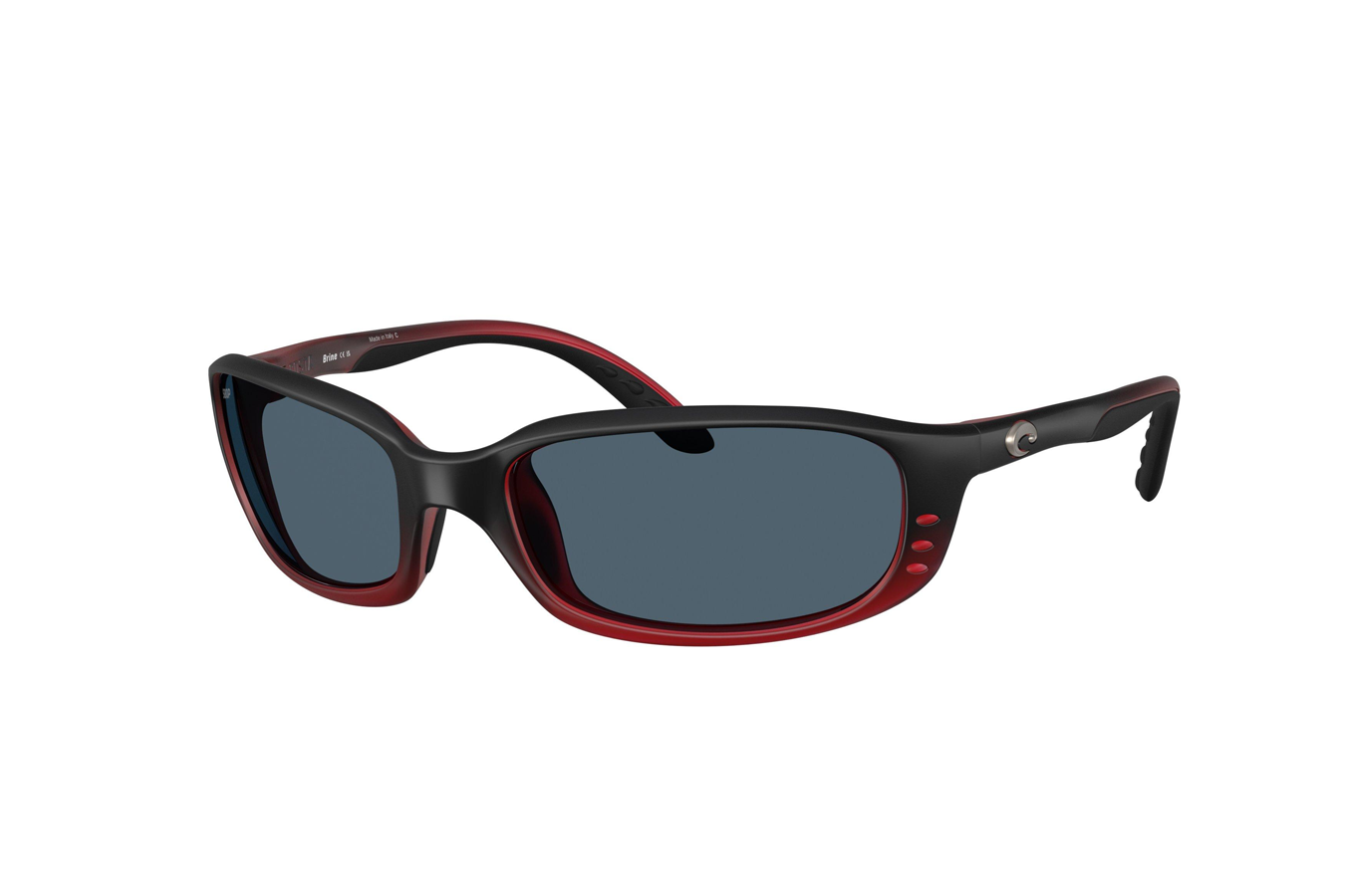 Costa Del Mar Brine Sunglasses with Red Sky Frame and Gray Polarized Lenses