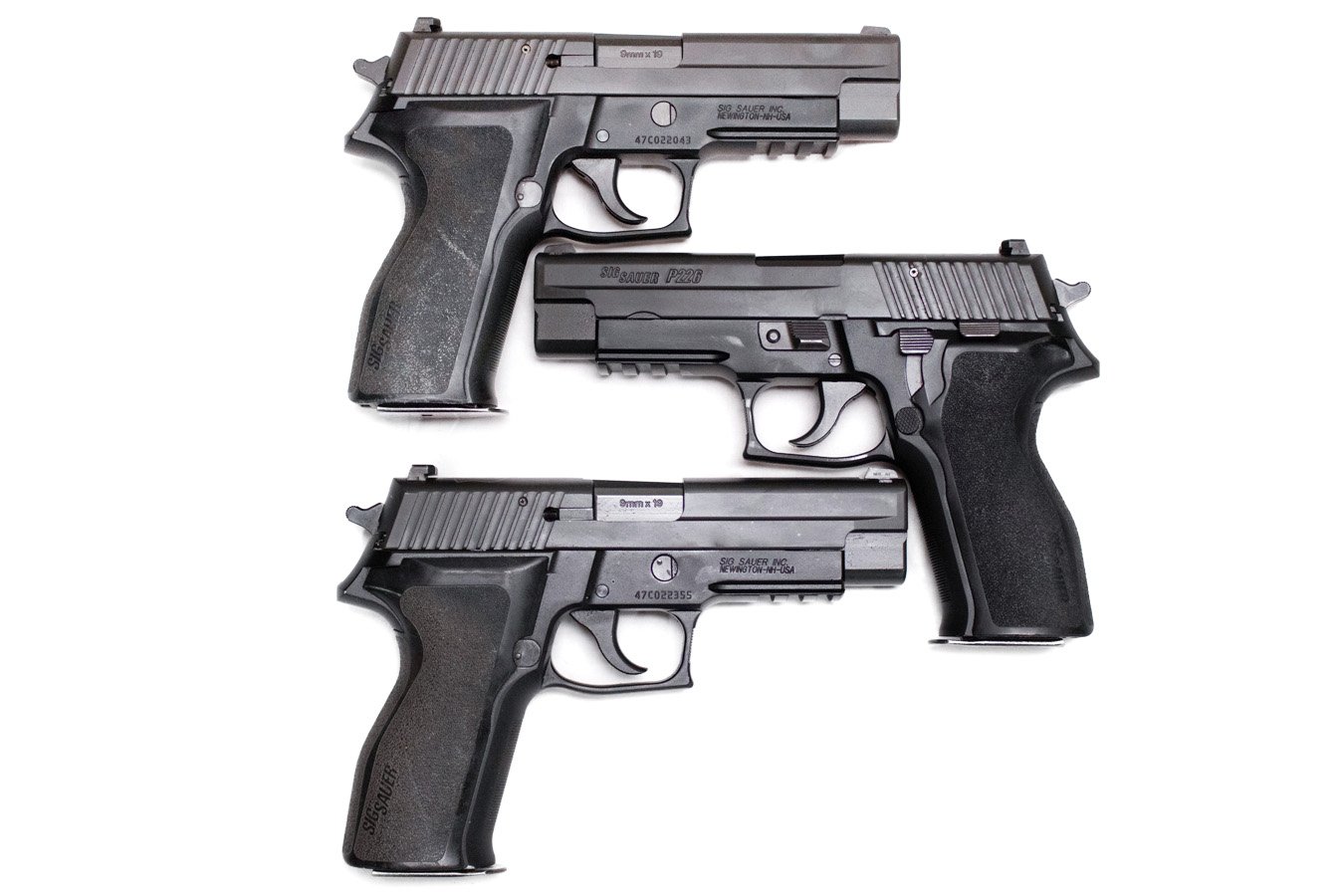 Sig Sauer P226 9mm DA/SA Pistols with SRT and Livonia Police Department Markings (Very Good Condition)