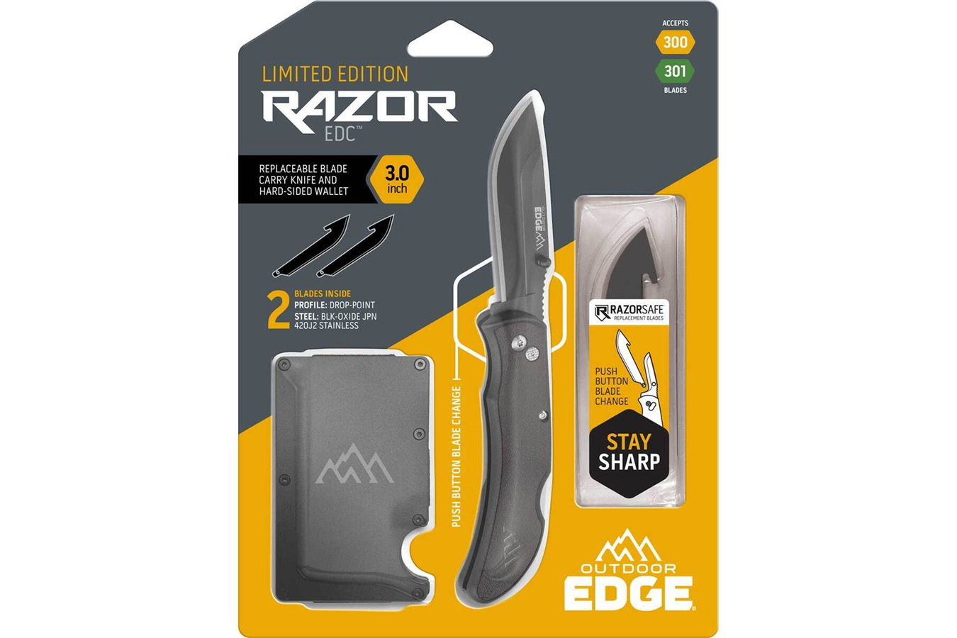 Outdoor Edge Razor Folding Knife with Wallet Set