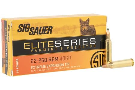 SIG SAUER AMMO, 22250 REM, 40GR, ELITE SERIES VP, POLY TIP