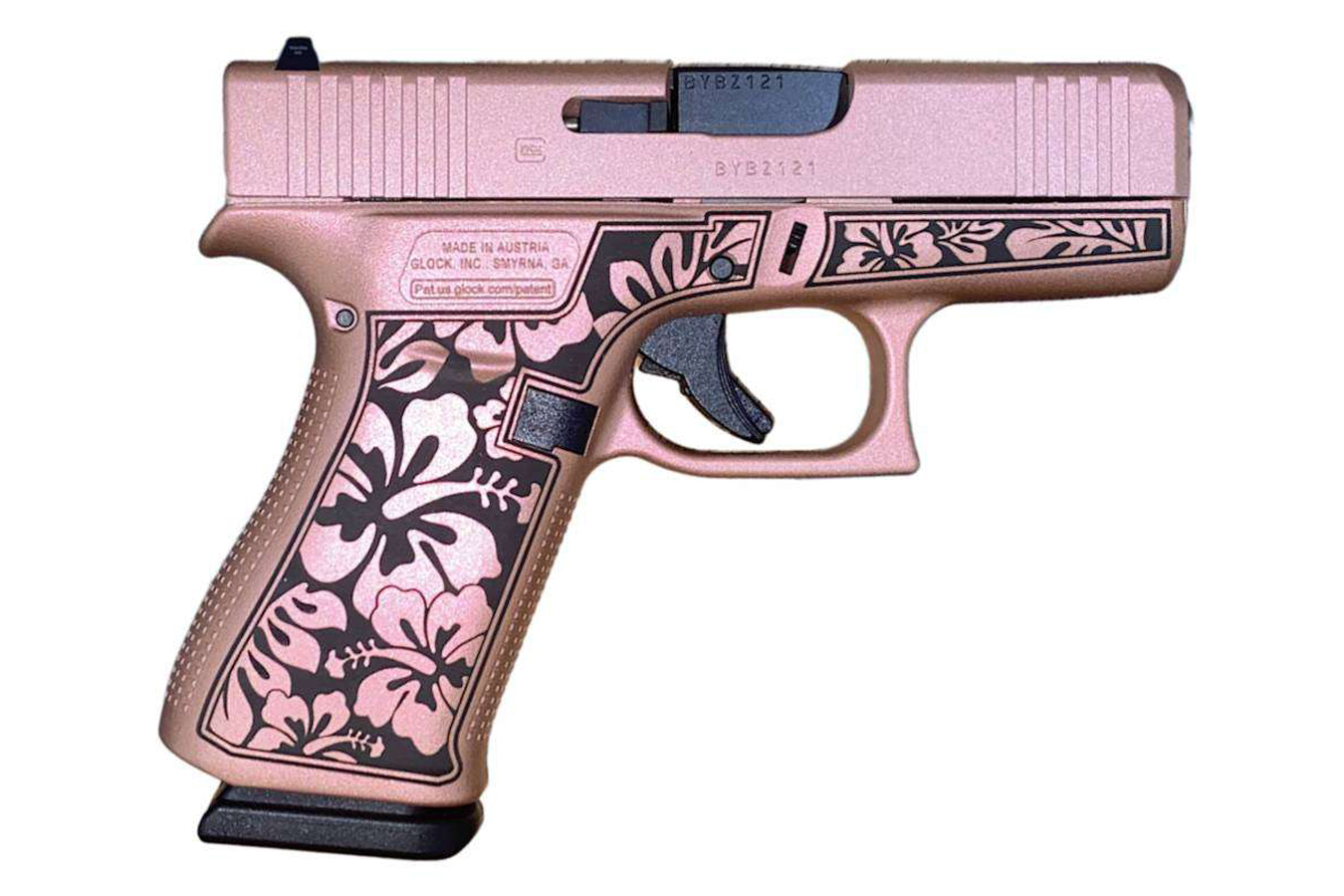 Glock G43X Sub-Compact 9mm Semi-Auto Pistol with Hibiscus Chimera Finish