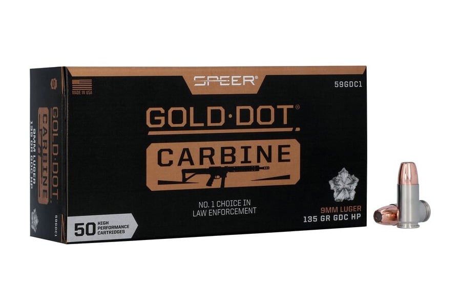 Speer 9mm Luger 135 Gr HP Gold Dot Carbine 50/Box