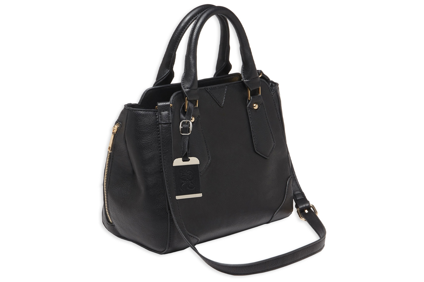 Bulldog Satchel Conceal Carry Purse Black w/Black Trim Leather Includes Color Matched Holster