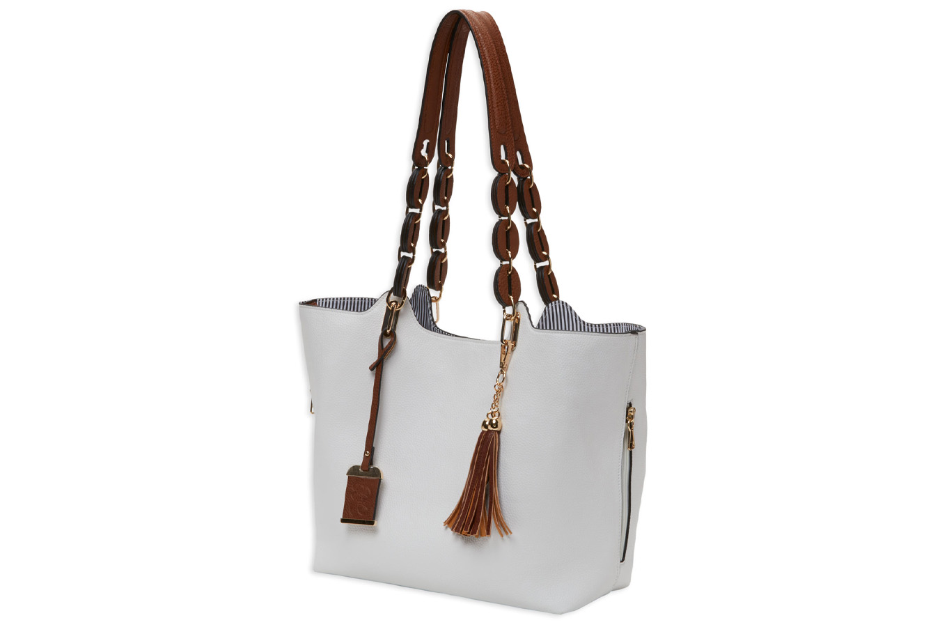 Bulldog White Leather Concealed Carry Tote