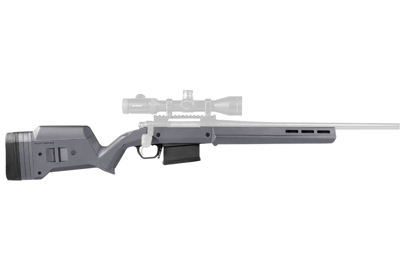 Magpul Hunter American Stock Fixed with Aluminum Bedding, Adjustable Comb Stealth Gray Synthetic