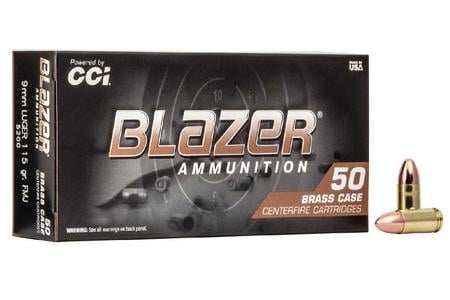 CCI AMMUNITION 9mm 115 gr FMJ-RN Blazer Brass 50/Box