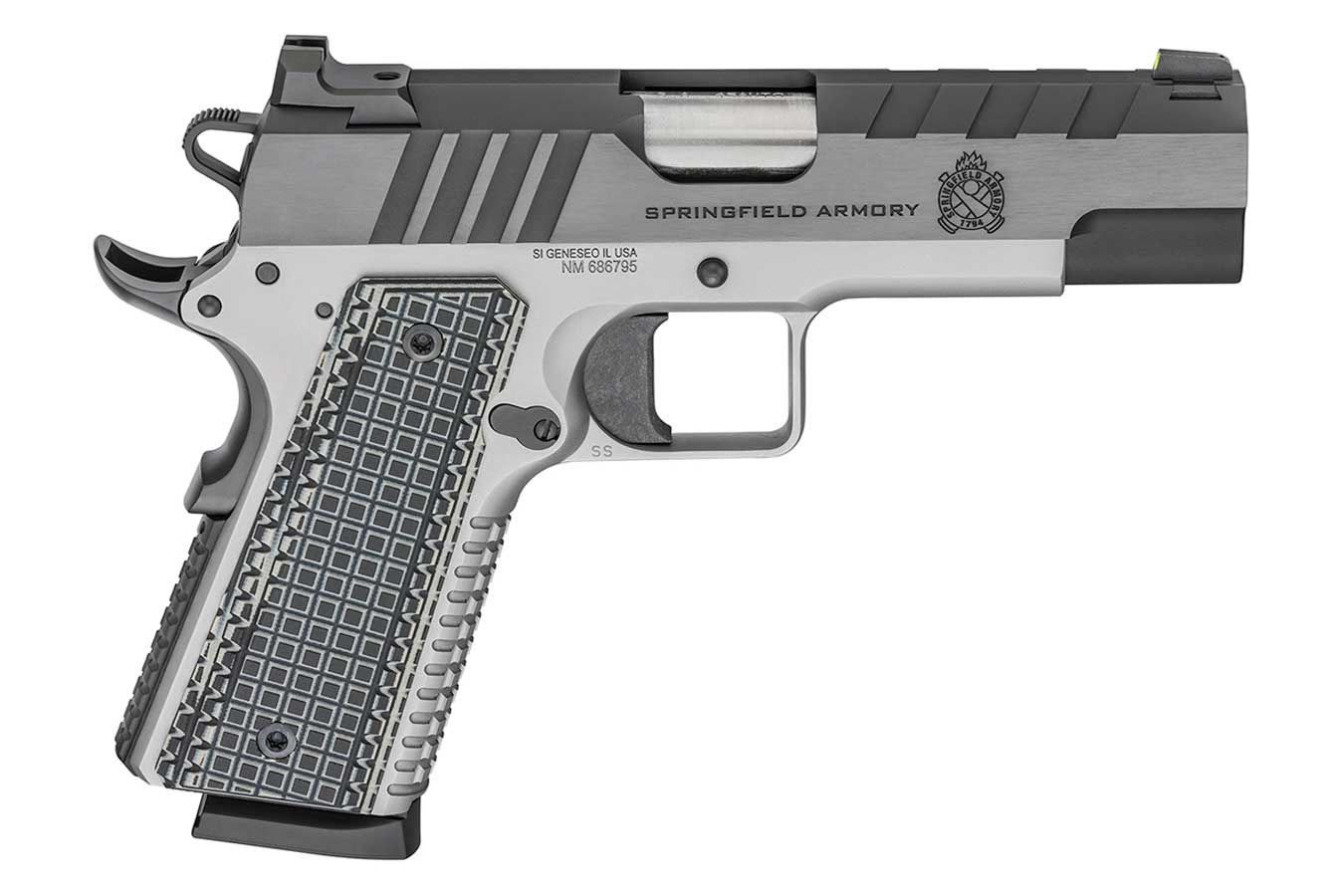 Springfield 1911 Emissary 45 ACP Compact Pistol with Stainless Finish and G10 Grips