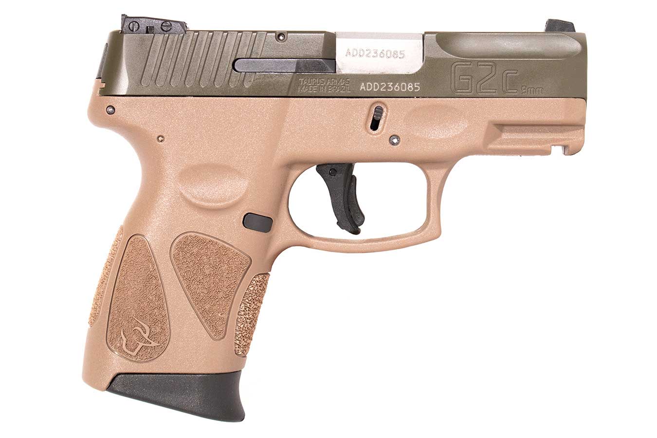 Taurus G2C 9mm Compact Pistol with Tan Frame and Green Slide