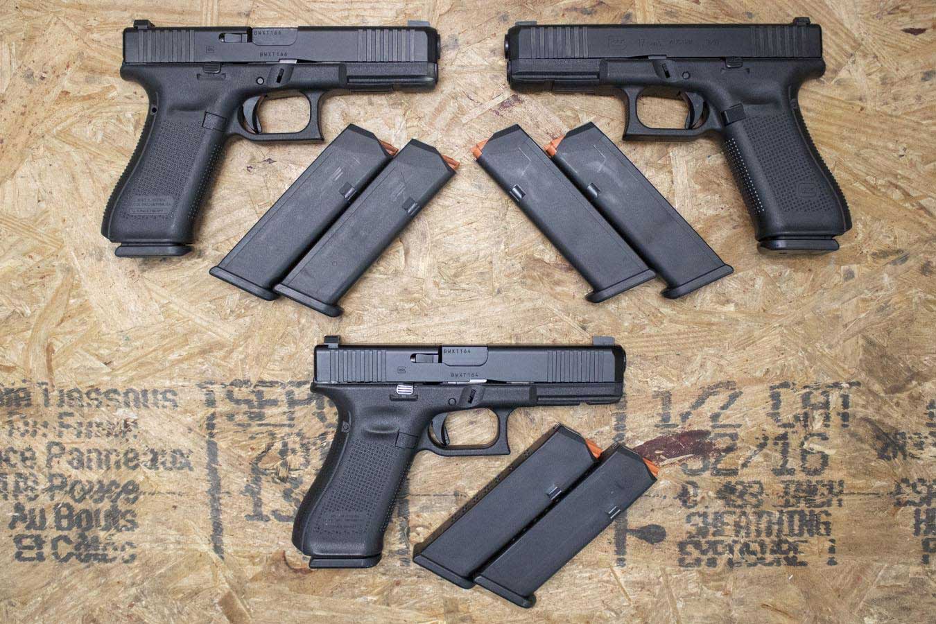 Glock 17 Gen5 9mm Police Trade-In Pistols with Night Sights and Front Serrations (Very Good Condition)