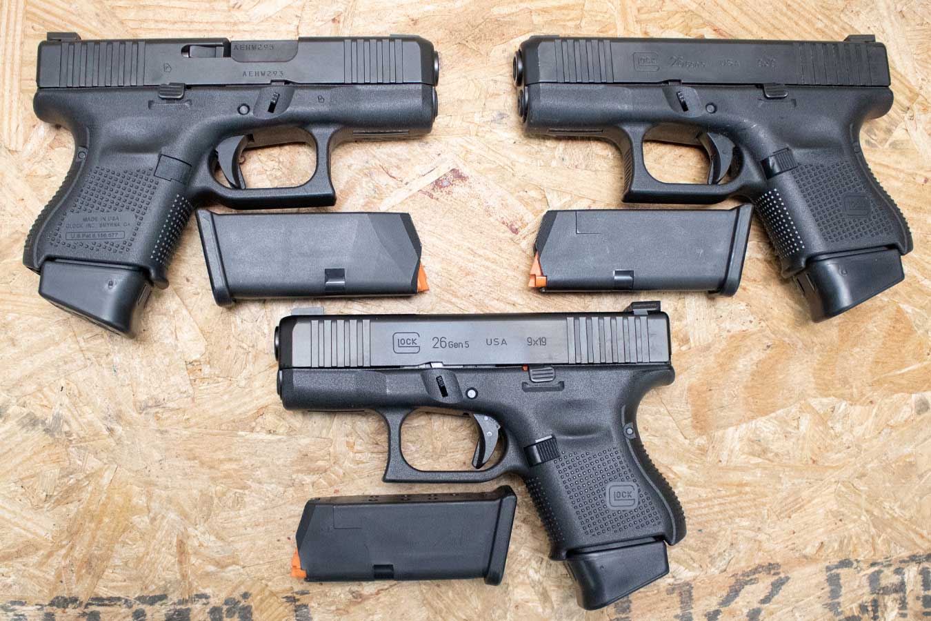 Glock 26 Gen5 9mm Police Trade-In Pistols with Night Sights (Very Good Condition)