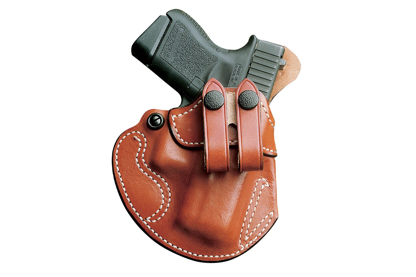 Desantis Cozy Partner Tan Leather Belt Holster for Glock 17/19/22/23/31/32/36/47 (Right Hand)