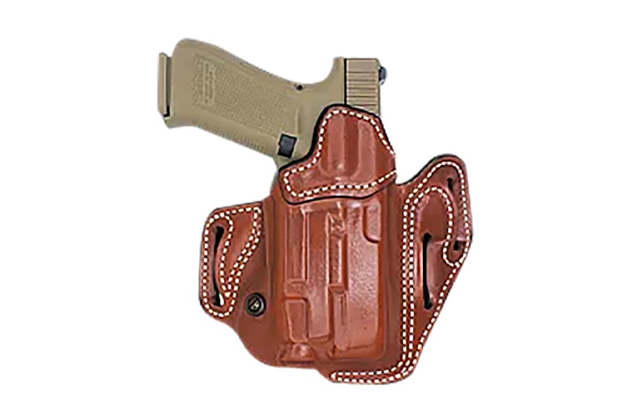 Desantis Vengeance Scabbard OWB Tan Leather Holster for Sig P320C/P250C (Right Hand)