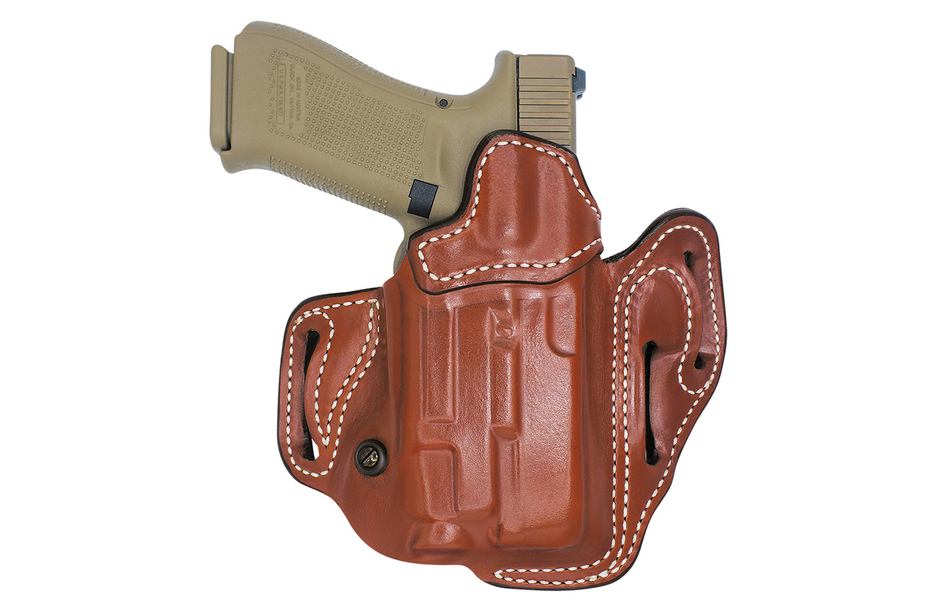 Desantis Vengeance Scabbard OWB Tan Leather Holster for Glock 19/19x/23/32/45 (Right Hand)