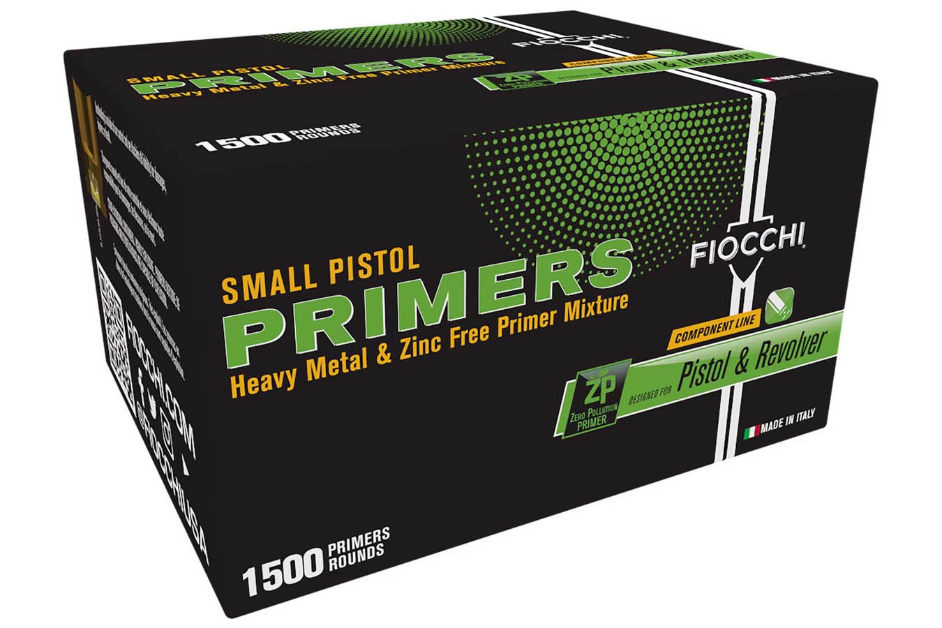 Fiocchi Zero Pollution Heavy Metal and Zinc Free Small Pistol Primers 1500/Box