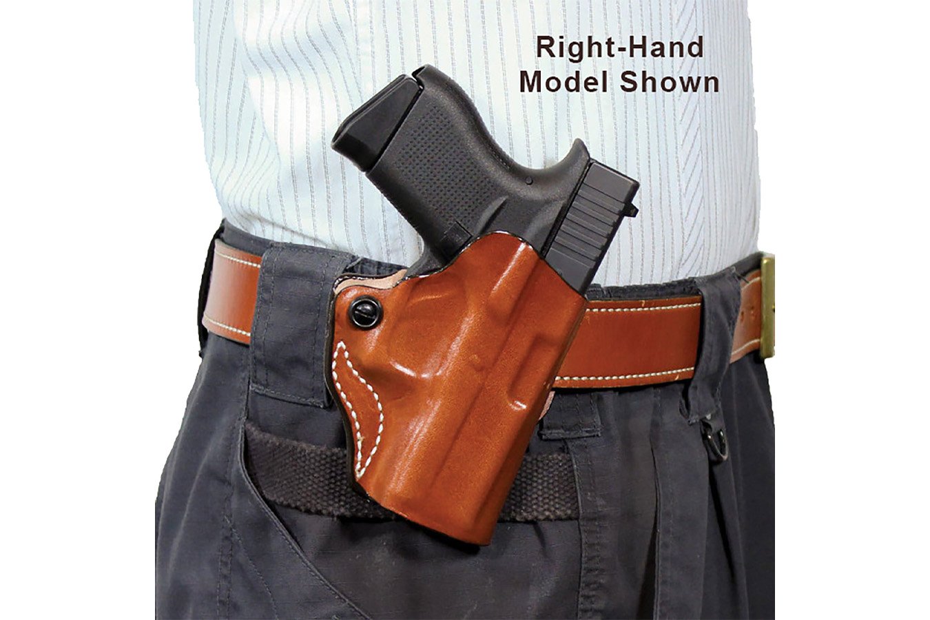 Desantis Mini Scabbard OWB Tan Leather Belt Slide Holster for Springfield Prodigy w/wo Red Dot (Left Hand)