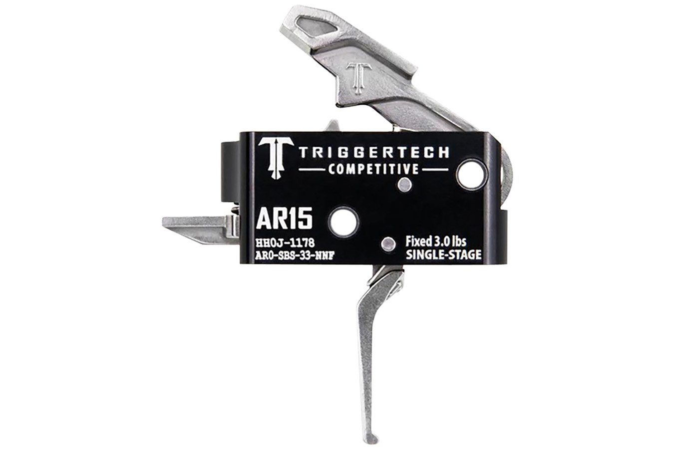 Triggertech  Competitive Stainless Flat Single-Stage 3 lbs Fixed for AR-15