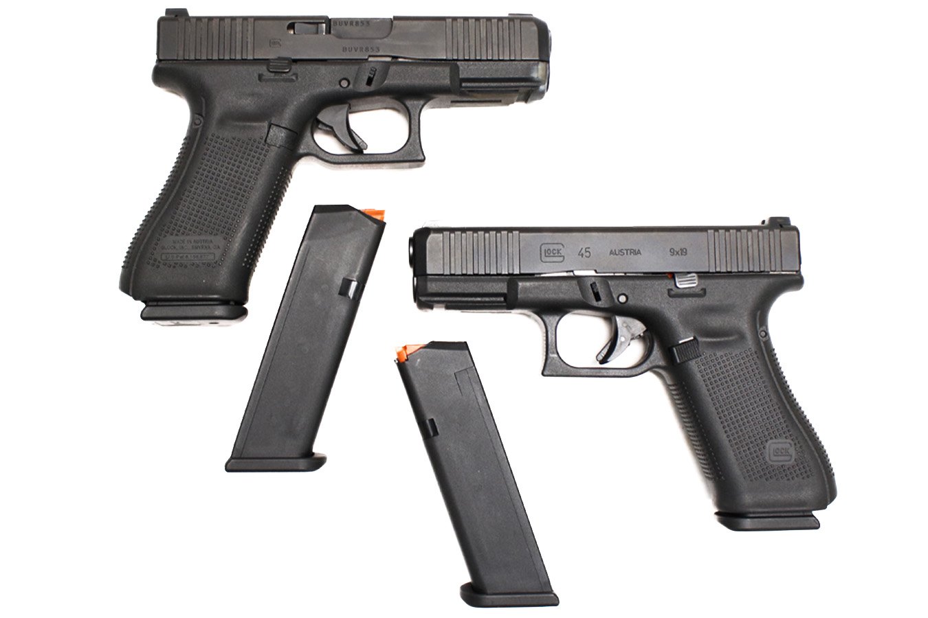 Glock 45 9mm Police Trade-In Pistols with Front Serrations (Good Condition)