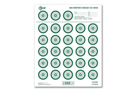 EZ AIM IBS RIMFIRE PAPER SHOOTING TARGETS, 25 PACK